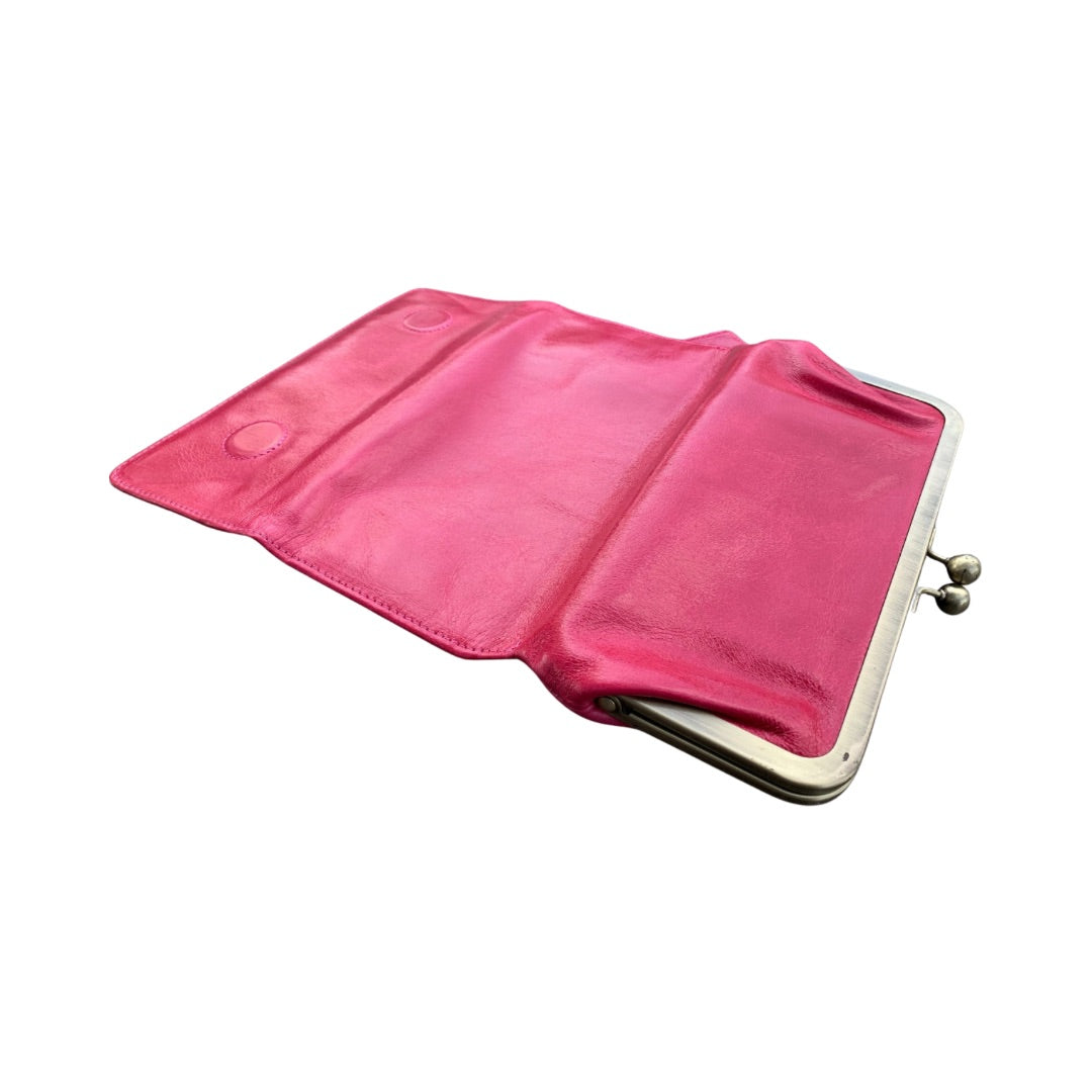     Pink-leather-clutch