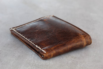     Rustic Brown Leather Wallet with Card Slots