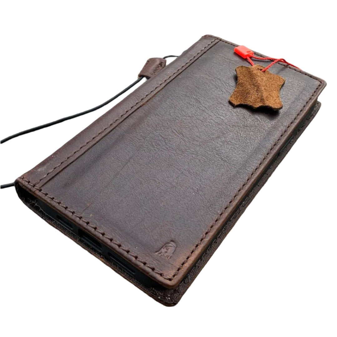 ARICHI Genuine Leather Wallet Case for iPhone – Premium Vintage Book Style with Card Slots