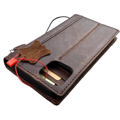ARICHI Genuine Leather Wallet Case for iPhone – Premium Vintage Book Style with Card Slots