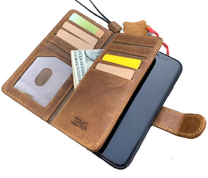 ARICHI Tan Leather For Galaxy S26 Case – Detachable Magnetic Wallet with Extra Card Slots, Handmade