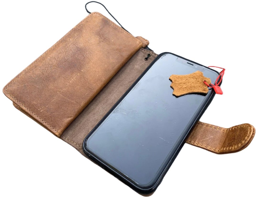 ARICHI Tan Leather For Galaxy S26 Case – Detachable Magnetic Wallet with Extra Card Slots, Handmade