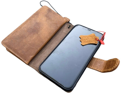ARICHI Tan Leather For Galaxy S26 Case – Detachable Magnetic Wallet with Extra Card Slots, Handmade