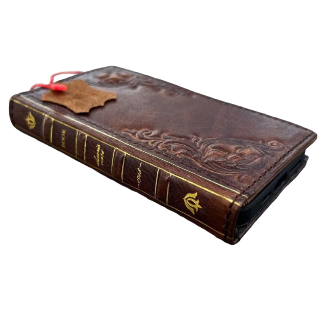 ARICHI Premium Vintage Leather Case for Google Pixel 10 10a, ,9A,Pro XL Fold – Bible Style Book Cover Card Slots Stamped Decorations Handmade Wallet