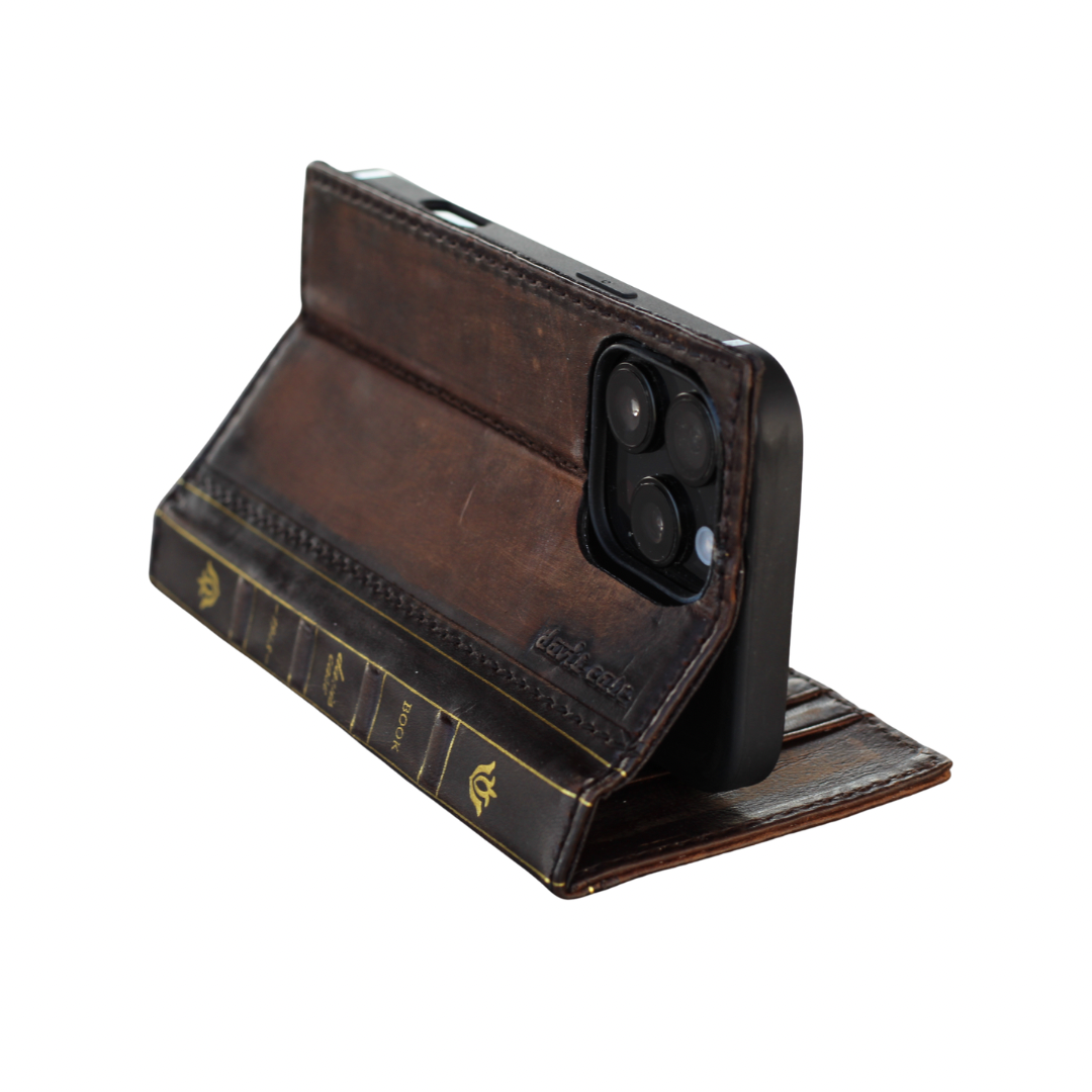 iphone 17 pro handmade leather wallet case with card holder