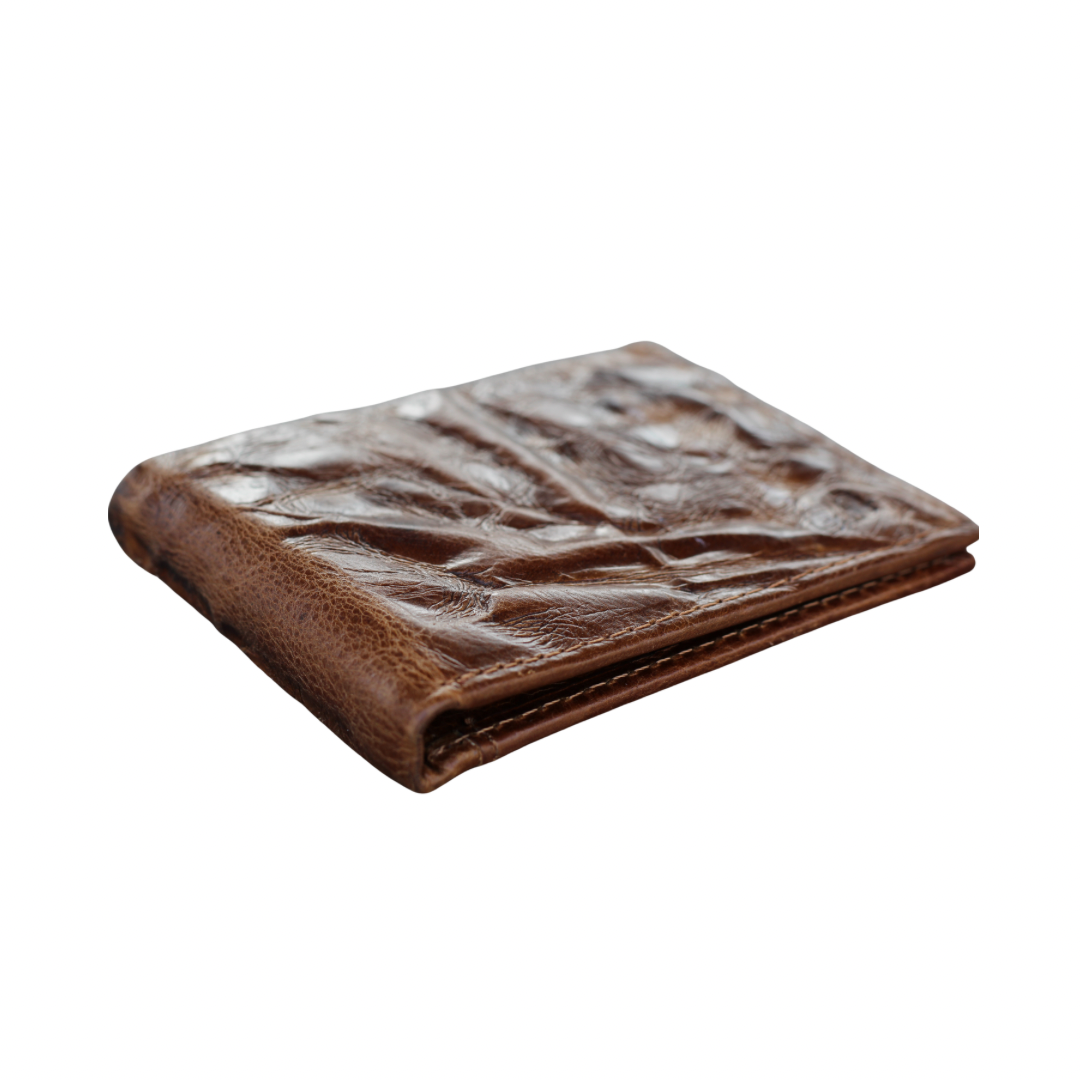 Handmade Distressed Tan Brown Leather Bifold Wallet – Slim Money Clip