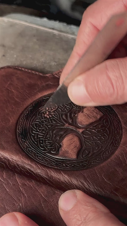 ARICHI® Galaxy Leather Case S26 Ultra S25 S24 | Handmade Tree of Life Crazy Horse Wallet Case